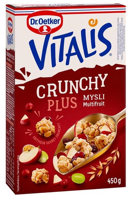 Хлопья, крупы, мюсли Vitalis Crunchy multifruit 450g 5701073028636